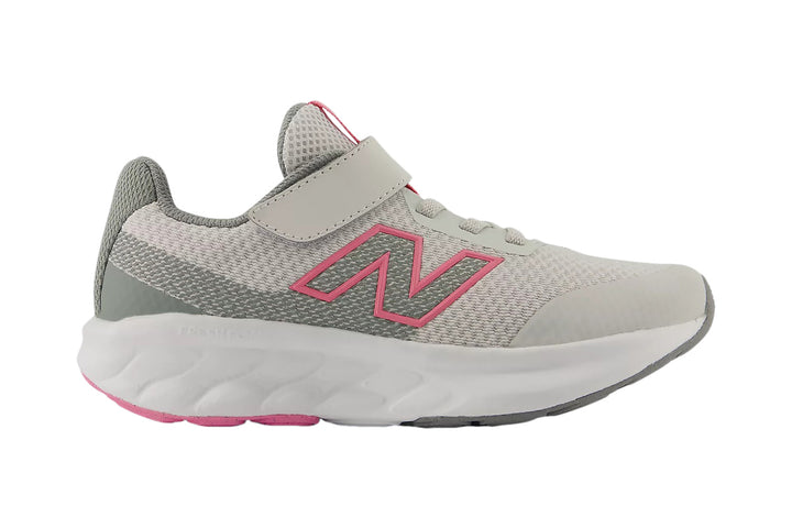 New Balance 520 v9 Pre Grey Matter/Signal Pink Girls #color_grey-multi-pinks