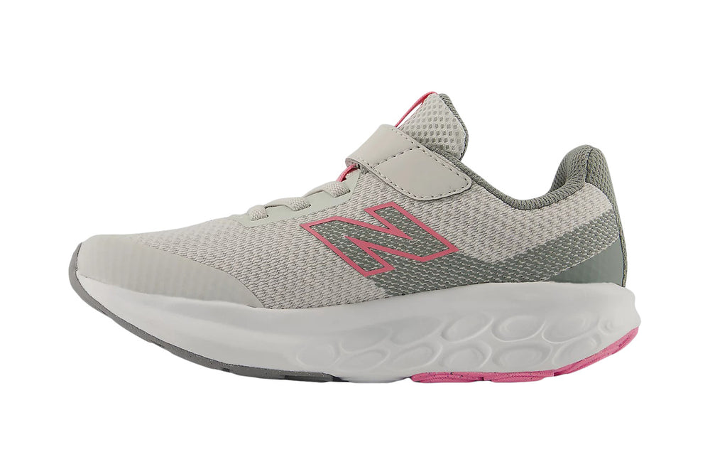 New Balance 520 v9 Pre Grey Matter/Signal Pink Girls #color_grey-multi-pinks