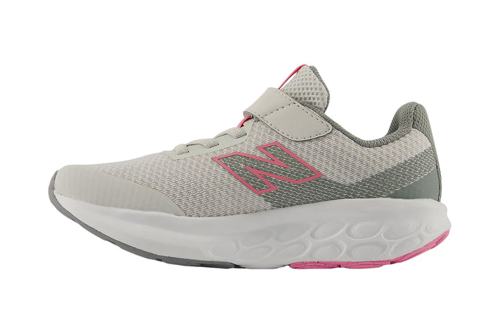 New Balance 520 v9 Pre Grey Matter/Signal Pink Girls #color_grey-multi-pinks