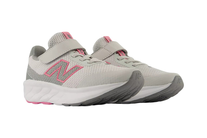 New Balance 520 v9 Pre Grey Matter/Signal Pink Girls #color_grey-multi-pinks