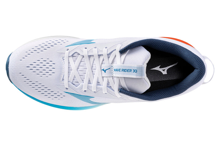 Mizuno Wave Rider 30 D White/Blue Jewel/Orange.com Mens #color_white-multi