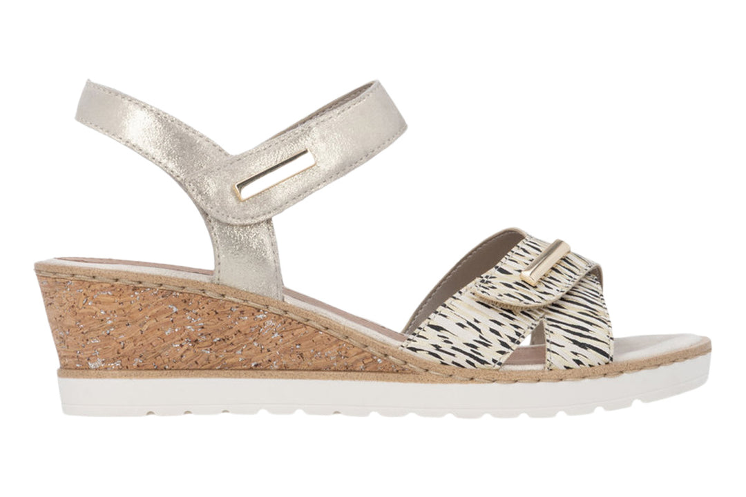 Remonte R6266 Beige/Gold Womens #color_metallic-multi