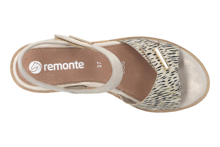 Remonte R6266 Beige/Gold Womens #color_metallic-multi