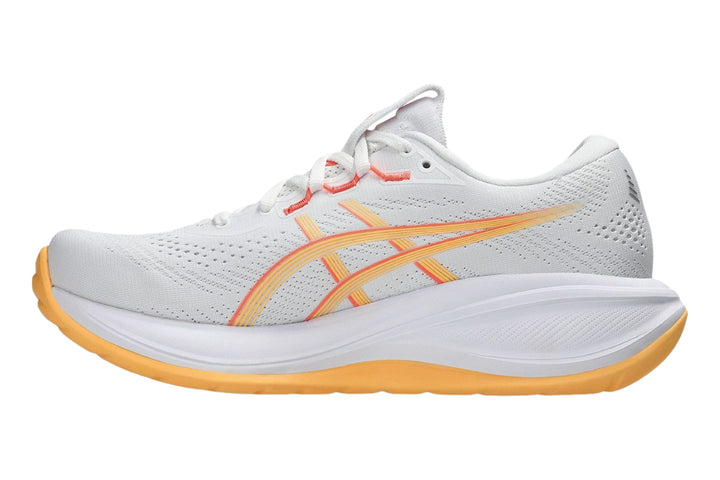 Asics Gel-Cumulus 28 B White/Orange Glow Womens #color_white-multi-reds-oranges