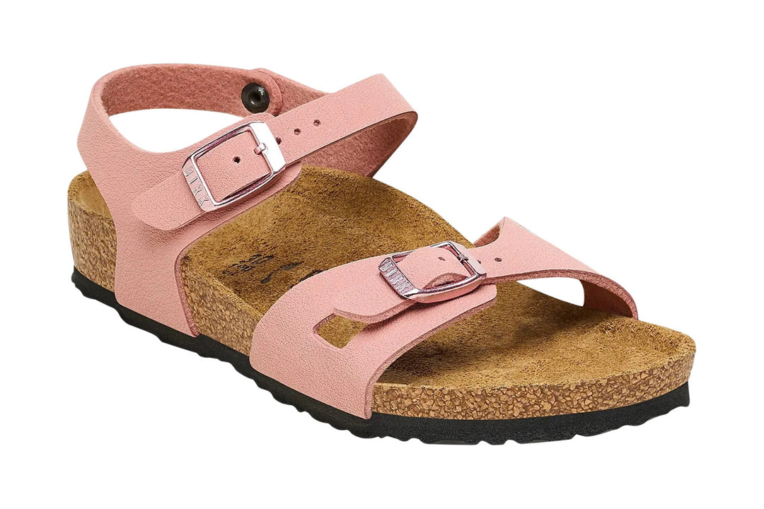 Birkenstock Rio N Pink Clay BirkiBuc Kids #color_pink