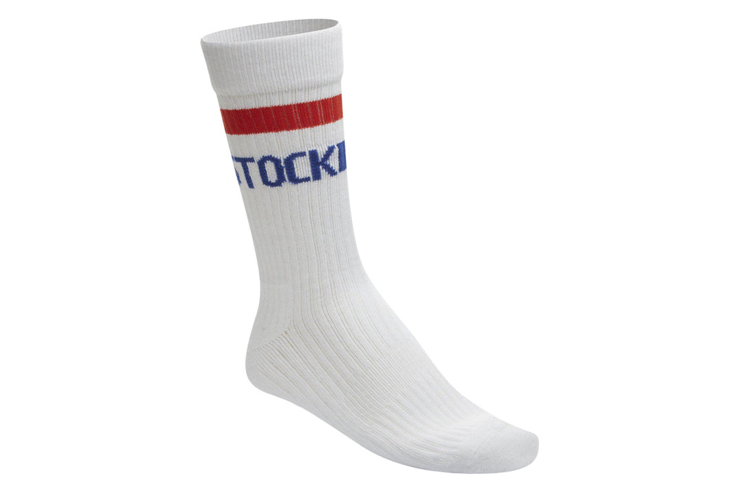 Birkenstock Cotton Crew Stripe White/Red/Blue Unisex #color_white