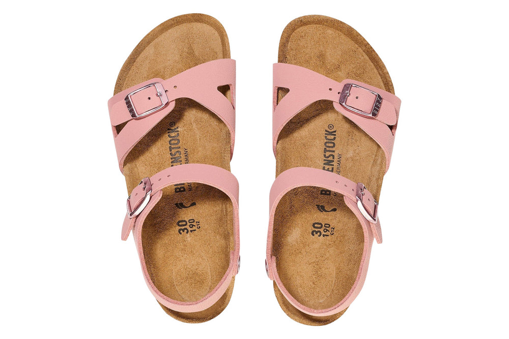 Birkenstock Rio N Pink Clay BirkiBuc Kids #color_pink