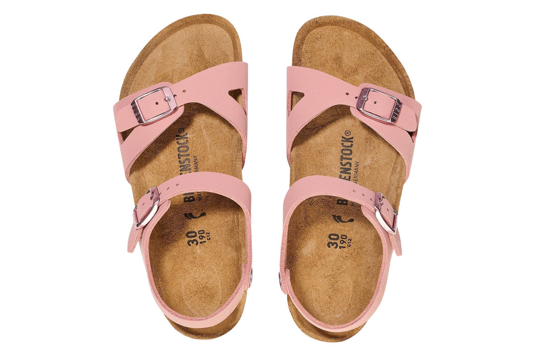 Birkenstock Rio N Pink Clay BirkiBuc Kids #color_pink