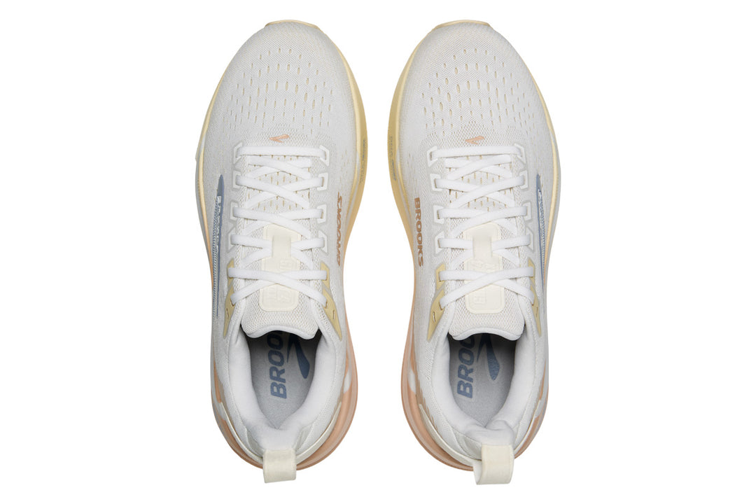 Brooks Ghost Max 4 D White/Rose/Rutabaga Womens #color_brown-beige