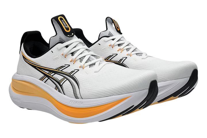 Asics Gel-Nimbus 28 D White/Stadium Orange Mens #color_white-multi-oranges