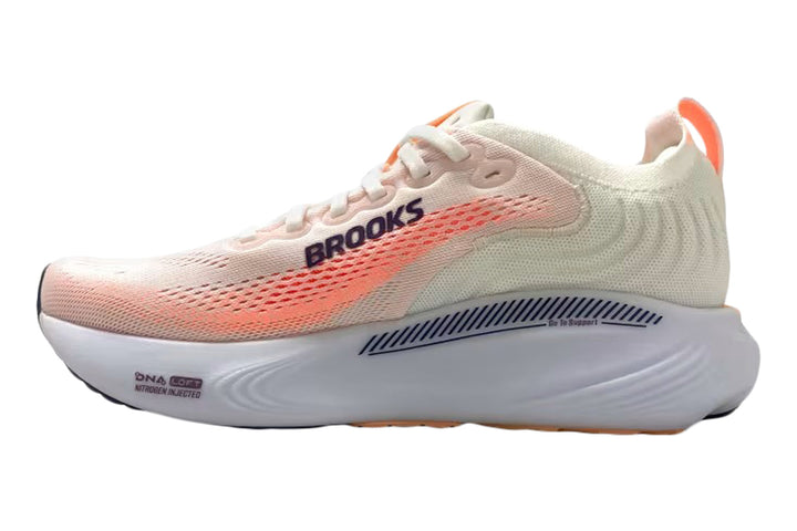 Brooks Adrenaline GTS 25 B Oyster Mushroom/Peach/Grape Womens #color_grey-multi
