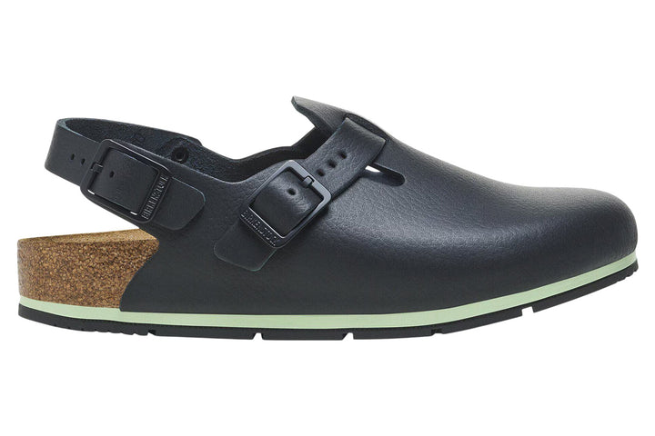 Birkenstock Tokio Pro R Black PU Coated Natural Leather Unisex #color_black