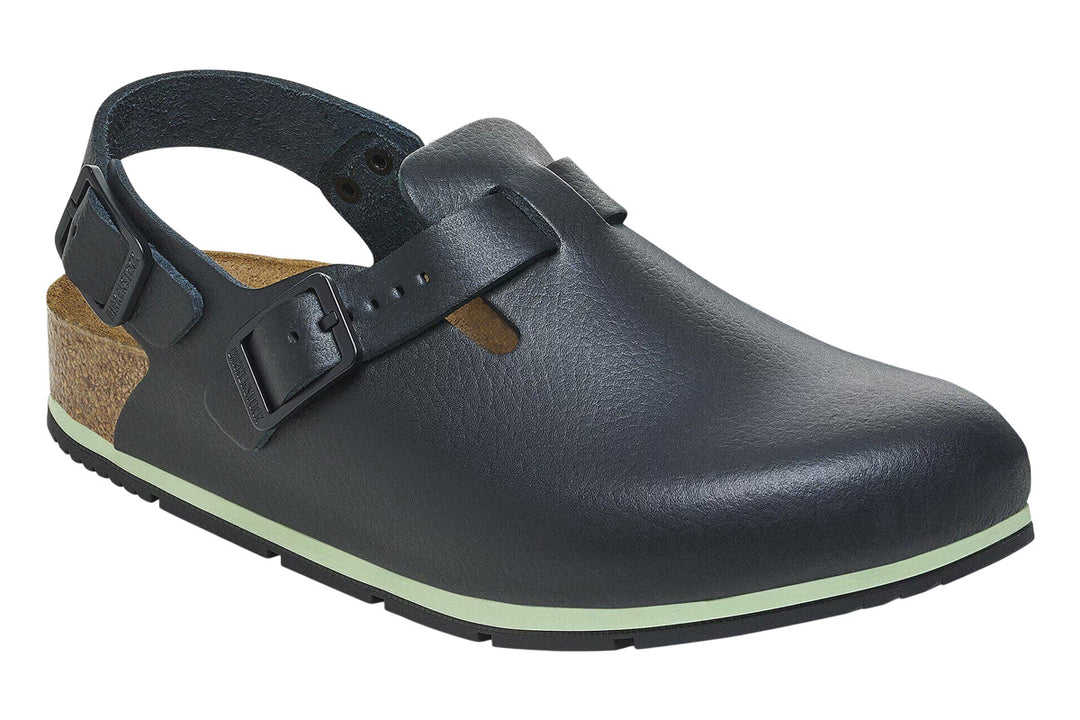 Birkenstock Tokio Pro R Black PU Coated Natural Leather Unisex #color_black