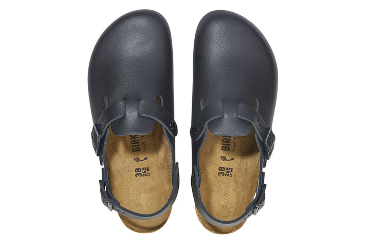 Birkenstock Tokio Pro R Black PU Coated Natural Leather Unisex #color_black
