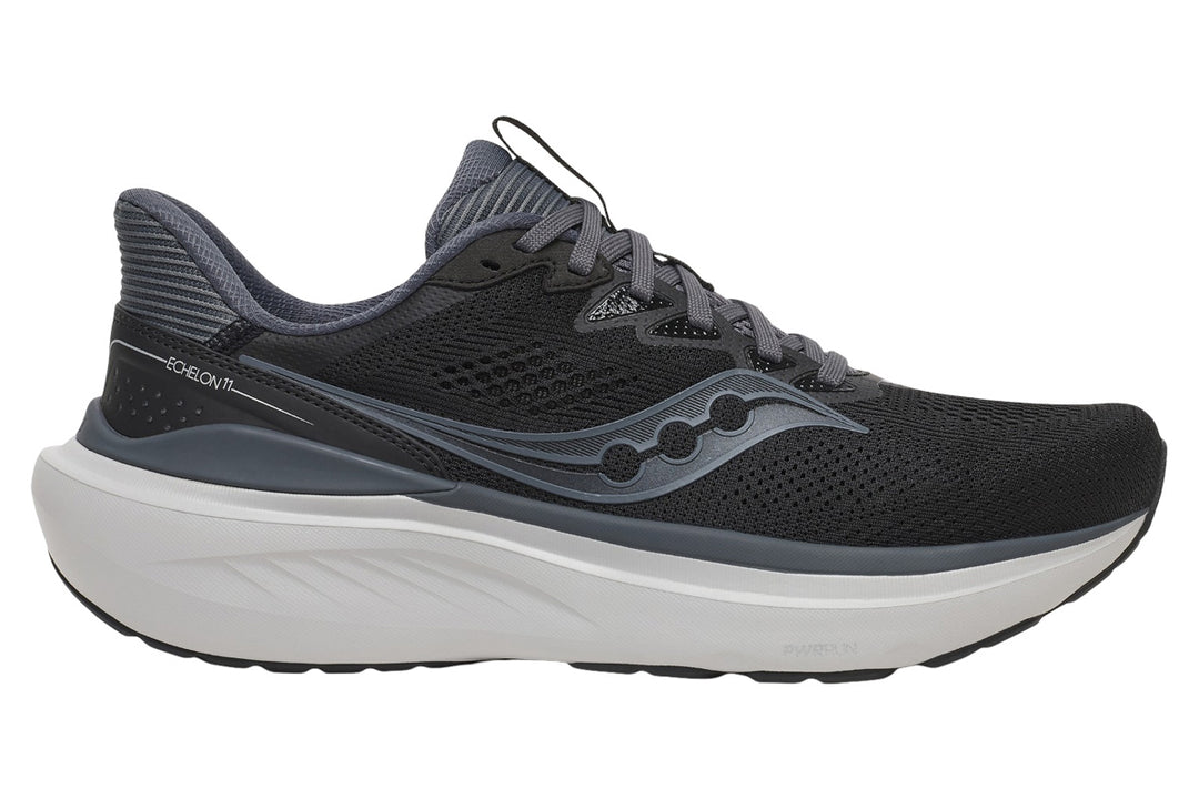 Saucony Echelon 11 4E Black/Gunmetal Mens #color_black-multi-whites