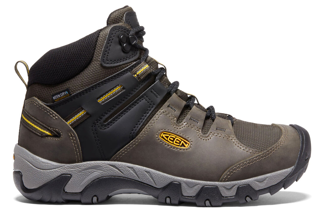 Keen Steens Mid WP D Black Olive Keen Yellow Mens #color_black-multi-greens