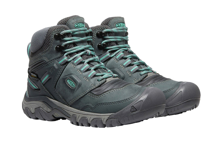 Keen Ridge Flex WP Mid B Steel Grey Porcelain Womens #color_grey-multi-white