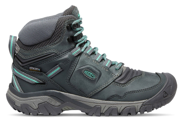 Keen Ridge Flex WP Mid B Steel Grey Porcelain Womens #color_grey-multi-white