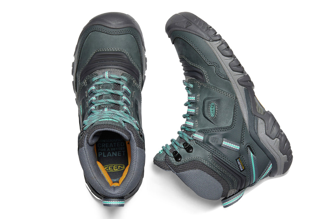 Keen Ridge Flex WP Mid B Steel Grey Porcelain Womens #color_grey-multi-white