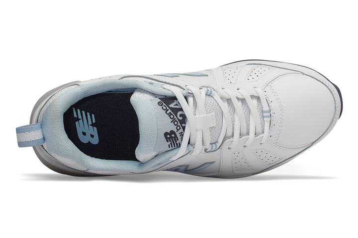New Balance 624v5 D White/Blue Womens #color_white-multi-blues