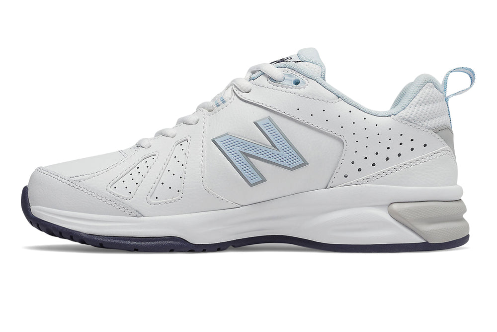 New Balance 624v5 D White/Blue Womens #color_white-multi-blues