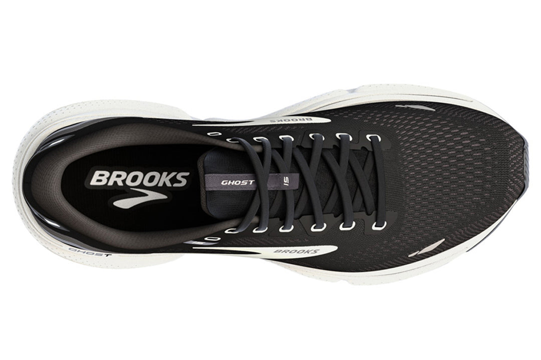 Brooks Ghost 15 2E Black/White Mens #color_black-multi-whites