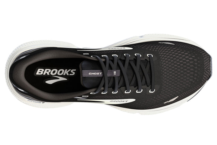Brooks Ghost 15 2E Black/White Mens #color_black-multi-whites
