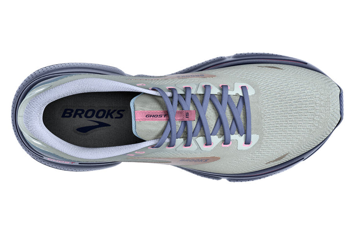 Brooks Ghost 15 B Spa Blue/Neo Pink/Copper Womens #color_blue-multi-metallics