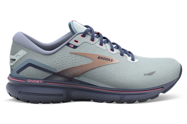 Brooks Ghost 15 D Spa Blue/Neo Pink/Copper Womens #color_blue-multi-pinks-purples