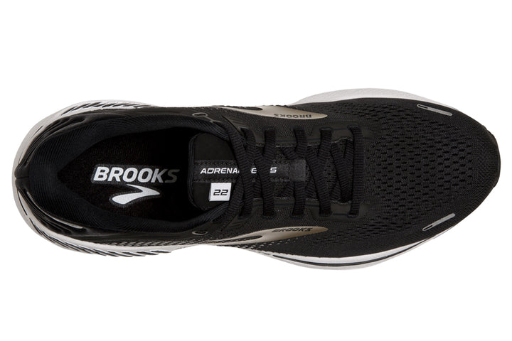 Brooks Adrenaline GTS 22 D Black/White Black Mens #color_black-multi-whites