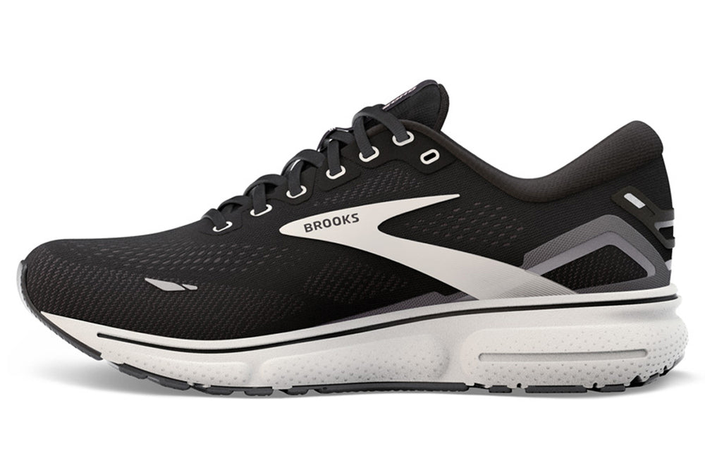 Brooks Ghost 15 2E Black/White Mens #color_black-multi-whites