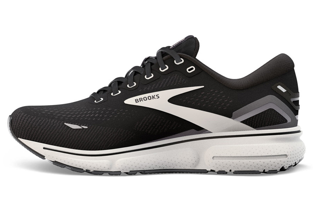 Brooks Ghost 15 2E Black/White Mens #color_black-multi-whites