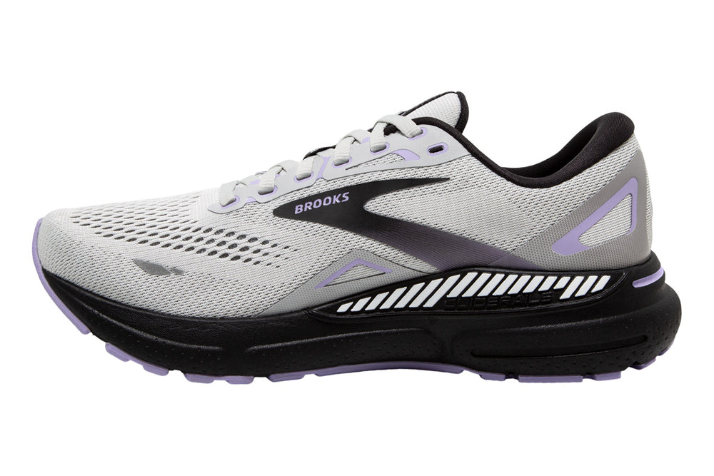 Brooks Adrenaline GTS 23 D Grey/Black/Purple Womens #color_grey-multi-pinks-purples