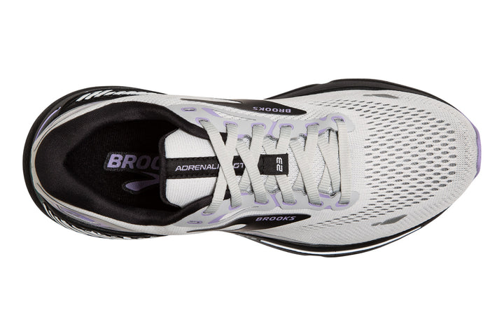 Brooks Adrenaline GTS 23 2A Grey/Black/Purple Womens #color_grey-multi-pinks-purples