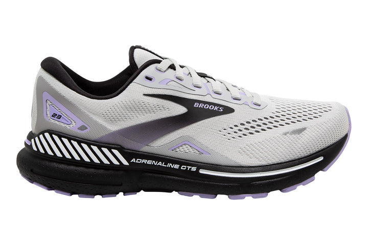 Brooks Adrenaline GTS 23 D Grey/Black/Purple Womens #color_grey-multi-pinks-purples