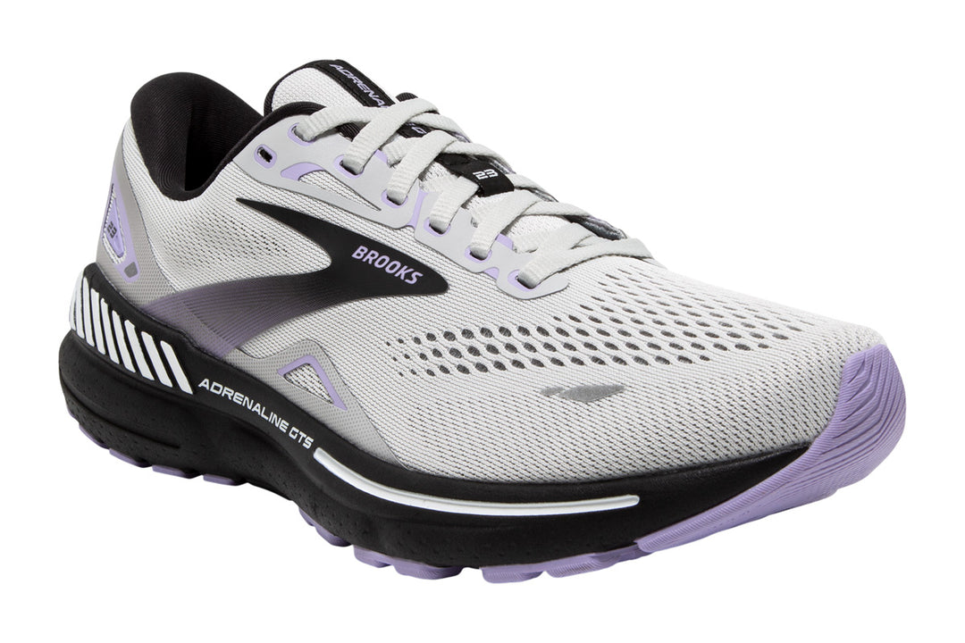 Brooks Adrenaline GTS 23 D Grey/Black/Purple Womens #color_grey-multi-pinks-purples