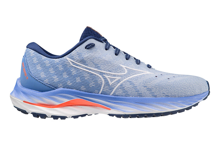 Mizuno Wave Inspire 19 SSW B Blue Heron/White/Fiery Coral Womens #color_blue-light-blue