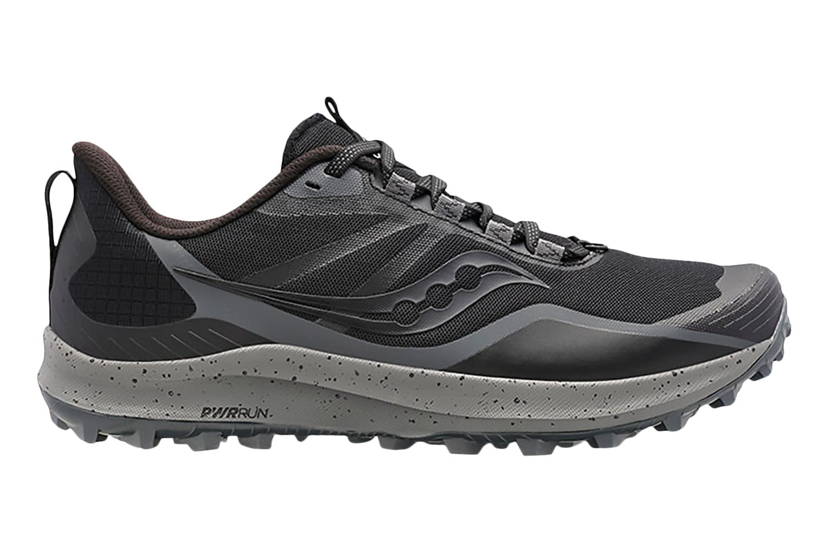 Saucony Peregrine 12 D Black Grey Womens FootMotion