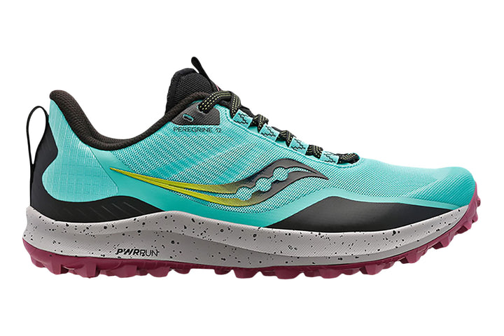 Saucony Peregrine 12 B Mint/Black Womens #color_green-multi