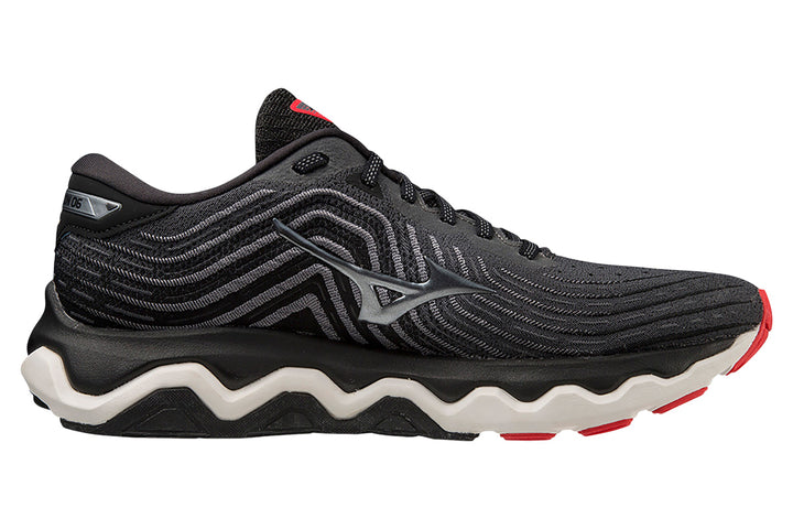 Mizuno Wave Horizon 6 2E Iron Gate/Metallic Gray/Bittersweet Mens #color_black-multi-reds-oranges
