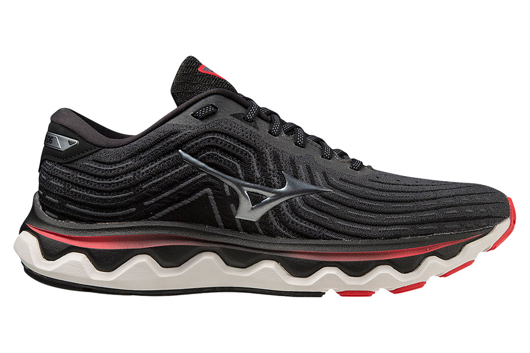 Mizuno Wave Horizon 6 2E Iron Gate/Metallic Gray/Bittersweet Mens #color_black-multi-reds-oranges