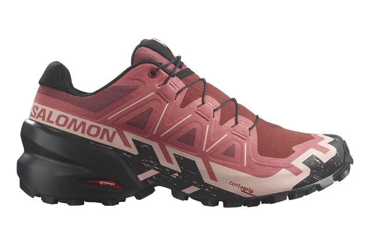 Salomon Speedcross 6 CS B Cohide/Black/English Rose Womens #color_red-multi-pinks-purples