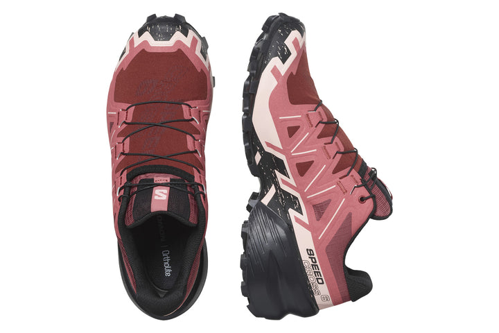 Salomon Speedcross 6 CS B Cohide/Black/English Rose Womens #color_red-multi-pinks-purples