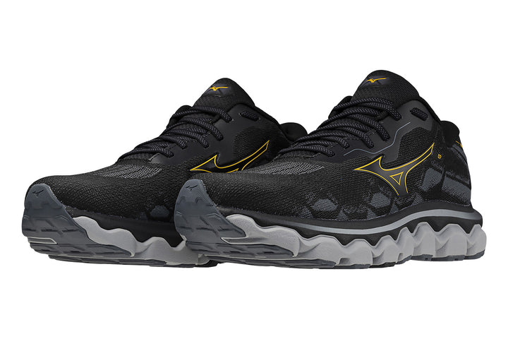 Mizuno Wave Horizon 7 2E Black/Citrus/Turbulence Mens #color_black-multi-yellows