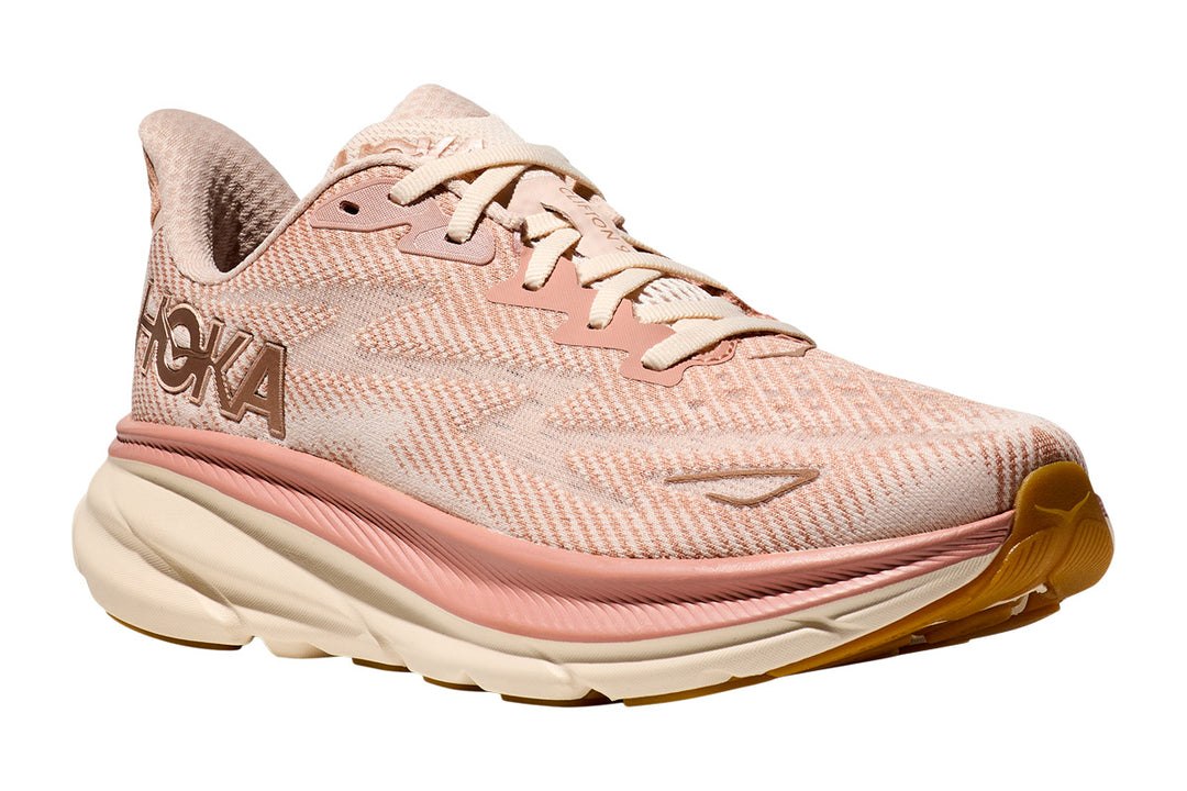 Hoka Clifton 9 B Sandstone/Cream Womens #color_brown-cream