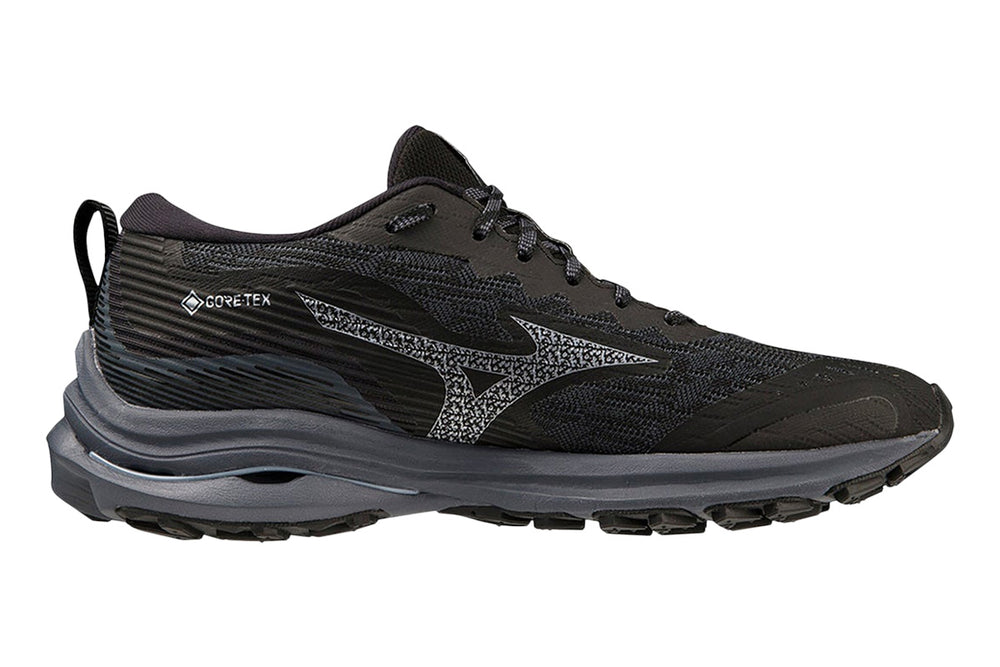 Mizuno Wave Rider GTX D Black/Ombre Blue/Silverstar Womens #color_black-multi-blues